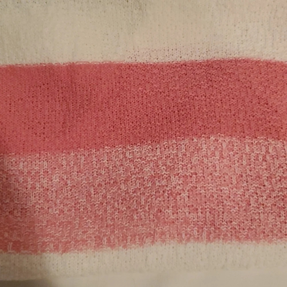 Vintage Centennial Knits Ltd pink & white v-neck sweater made … - Picture 13 of 16